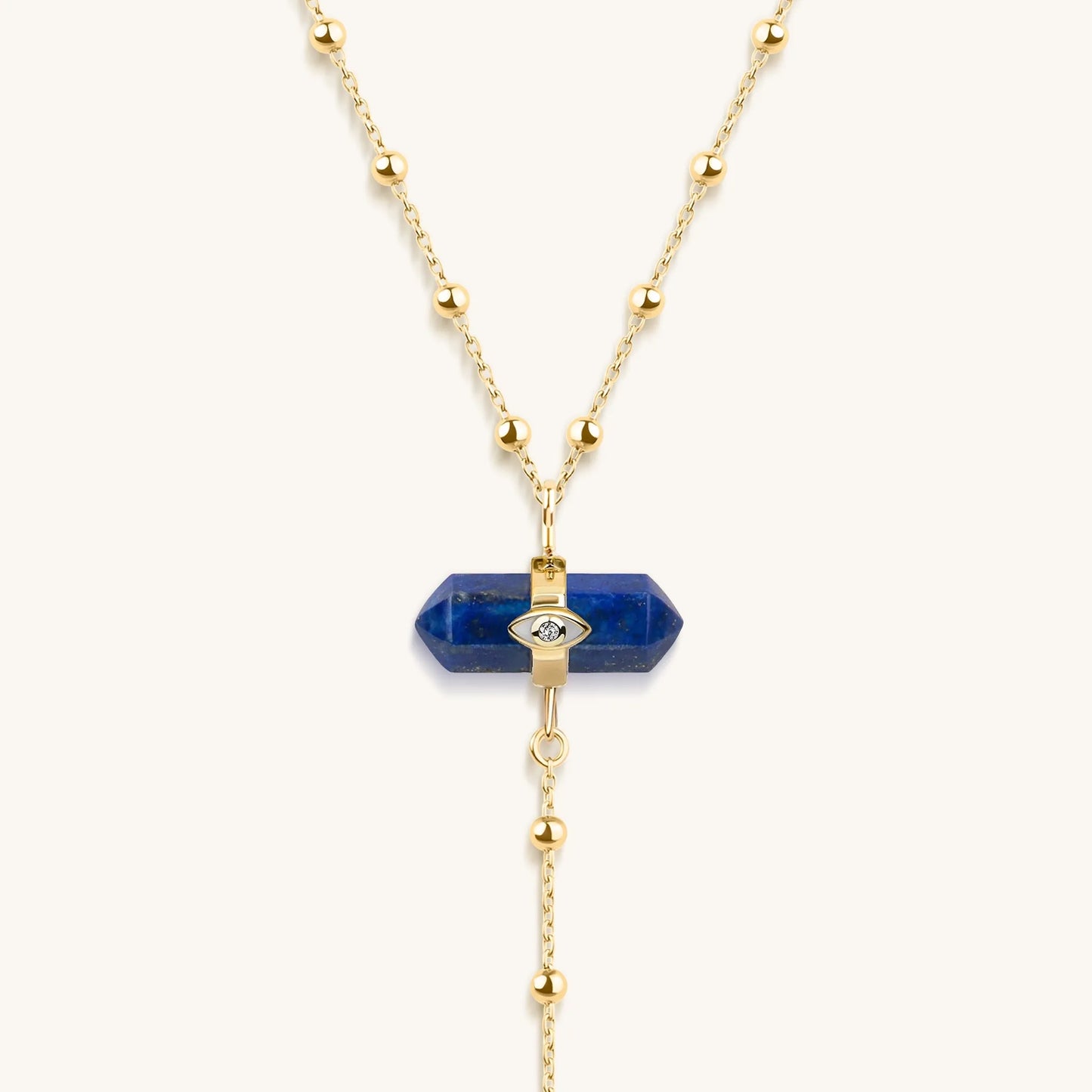 Sacred Integrity - Lapis Lazuli Gold Evil Eye Necklace