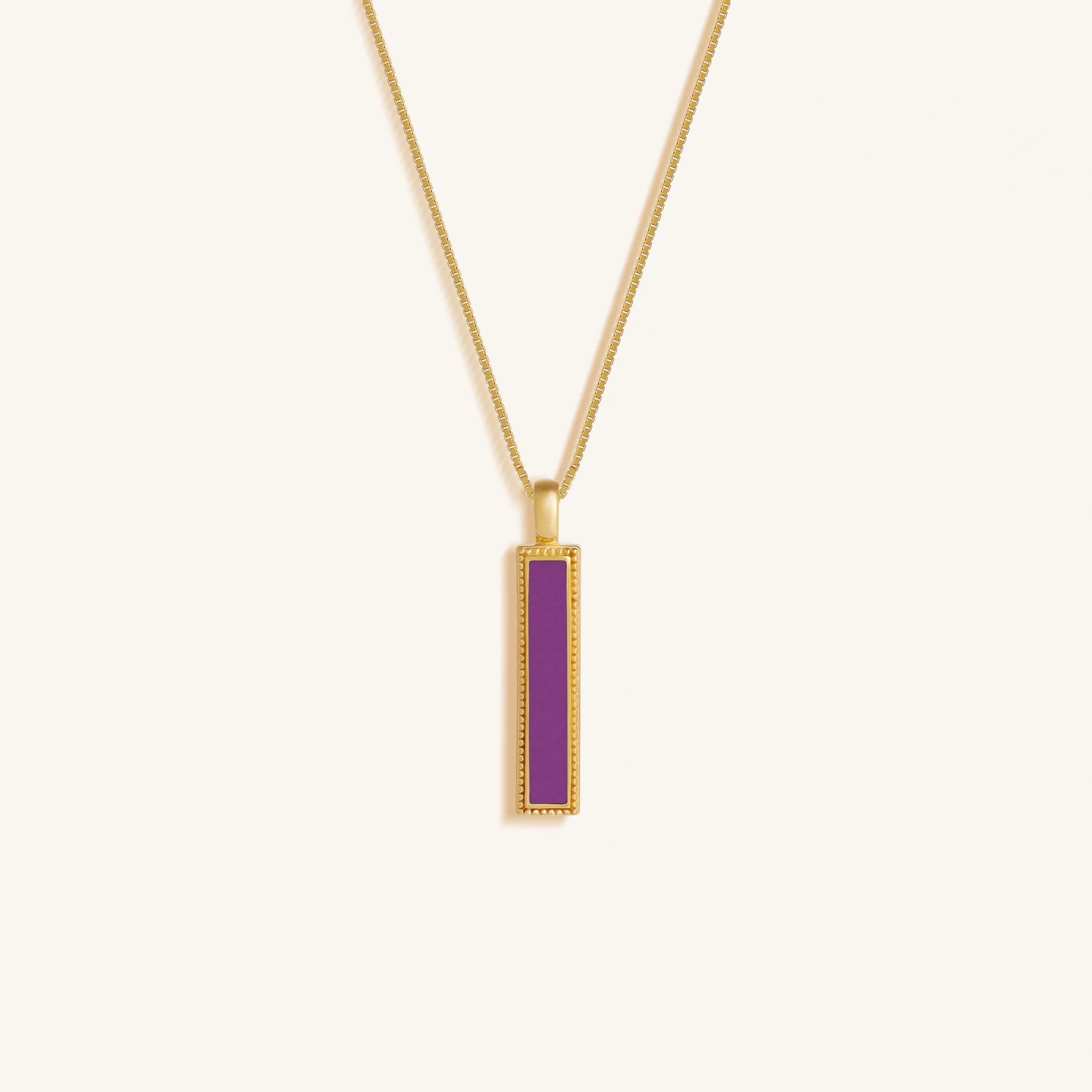 Harmonious Path Amethyst Peace Charm Gold Necklace