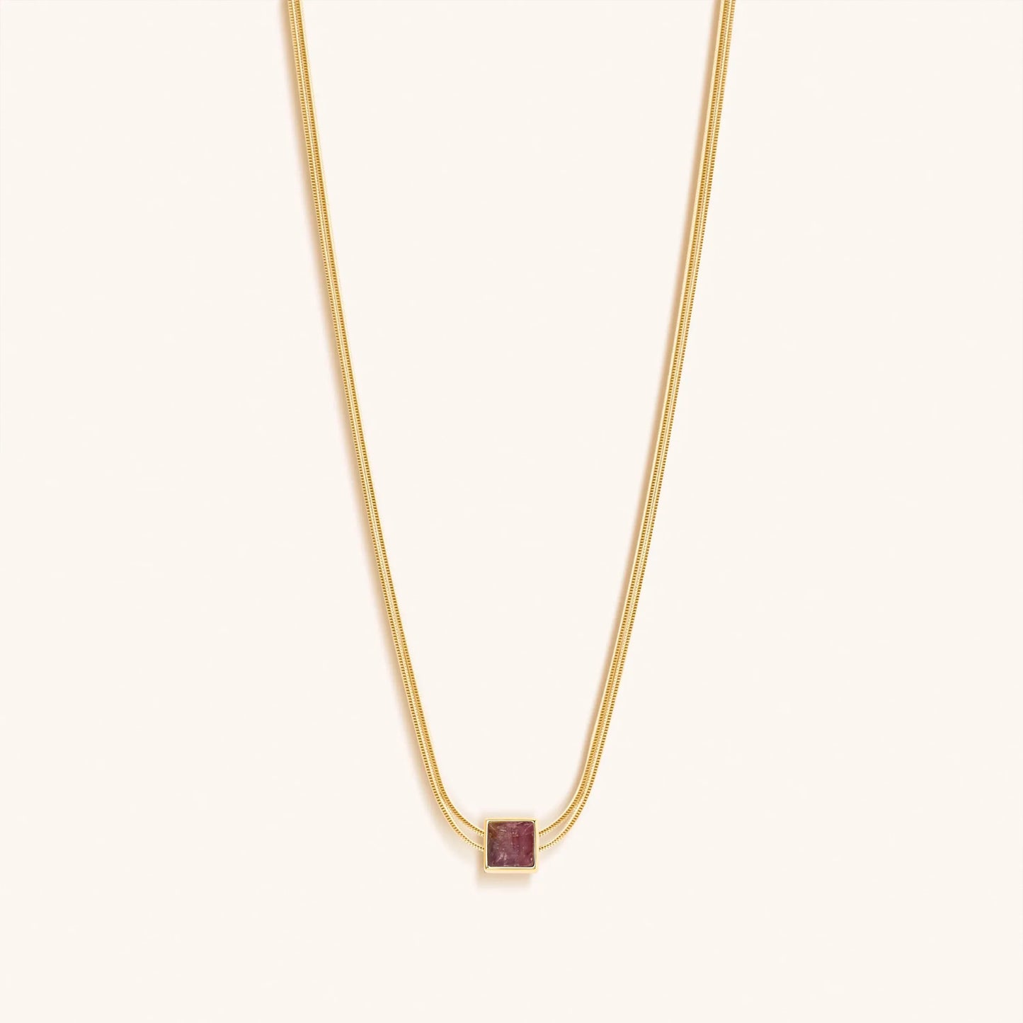 Charm & Harmonize - Pink Tourmaline Evil Eye October Birthstone Necklace