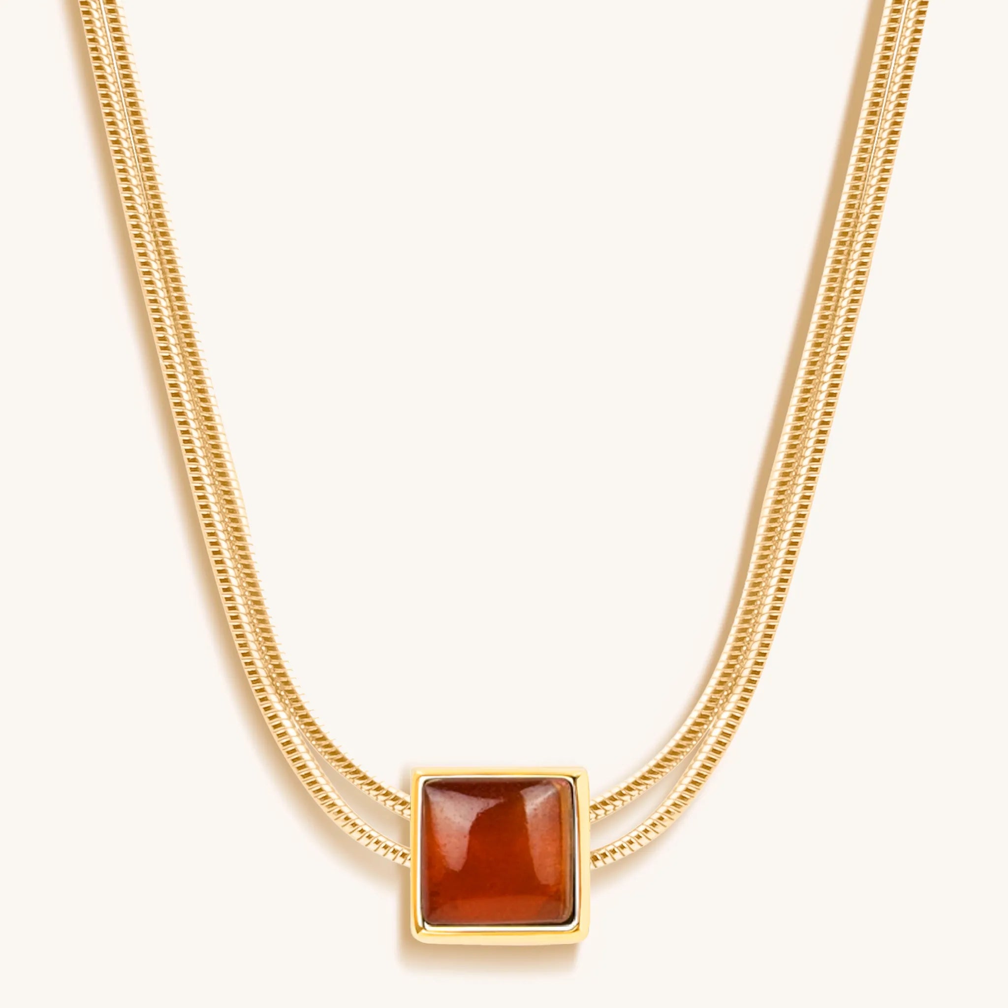 Renew & Energize - Garnet Evil Eye January Birthstone Necklace