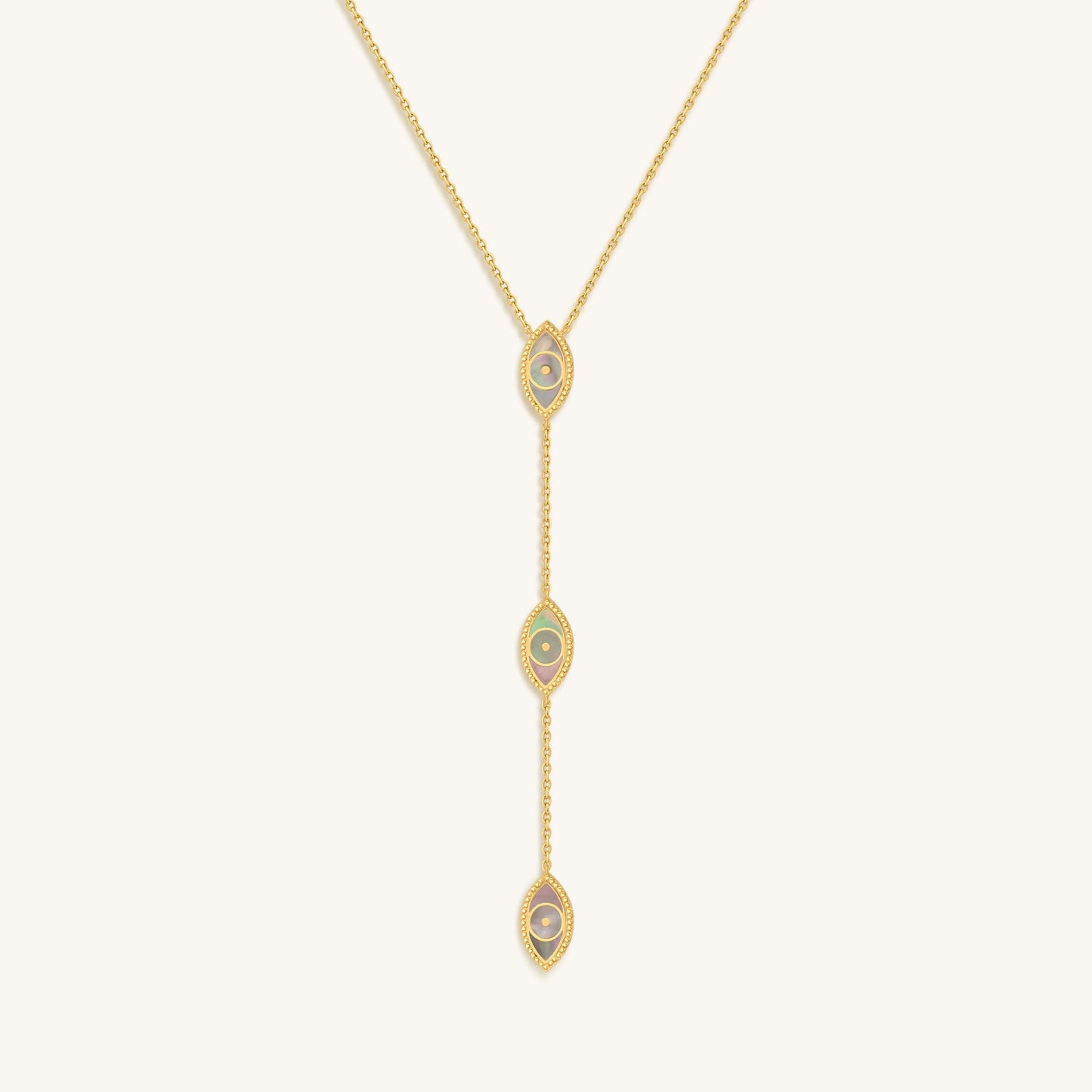Grace & Beauty Evil Eye Mother of Pearl Necklace