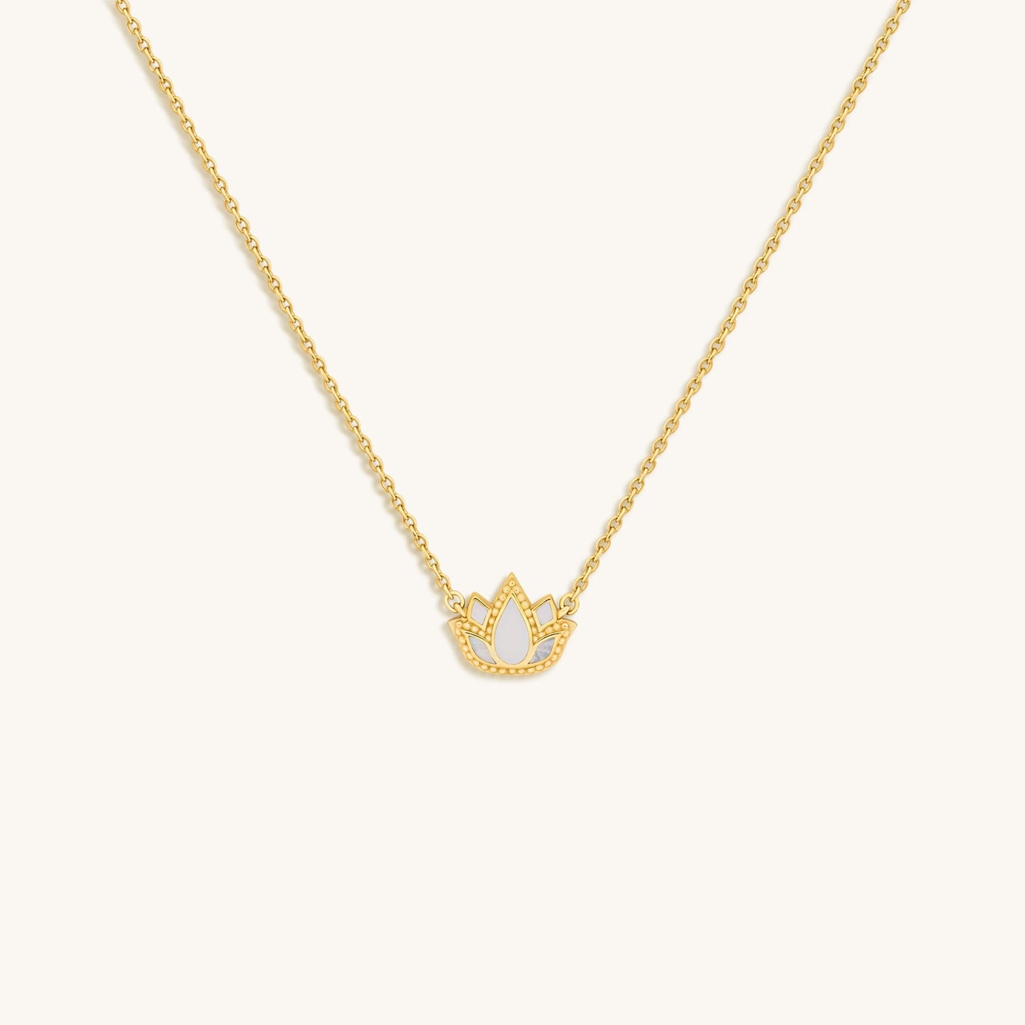 Centered Mindset Lotus Mother of Pearl Necklace