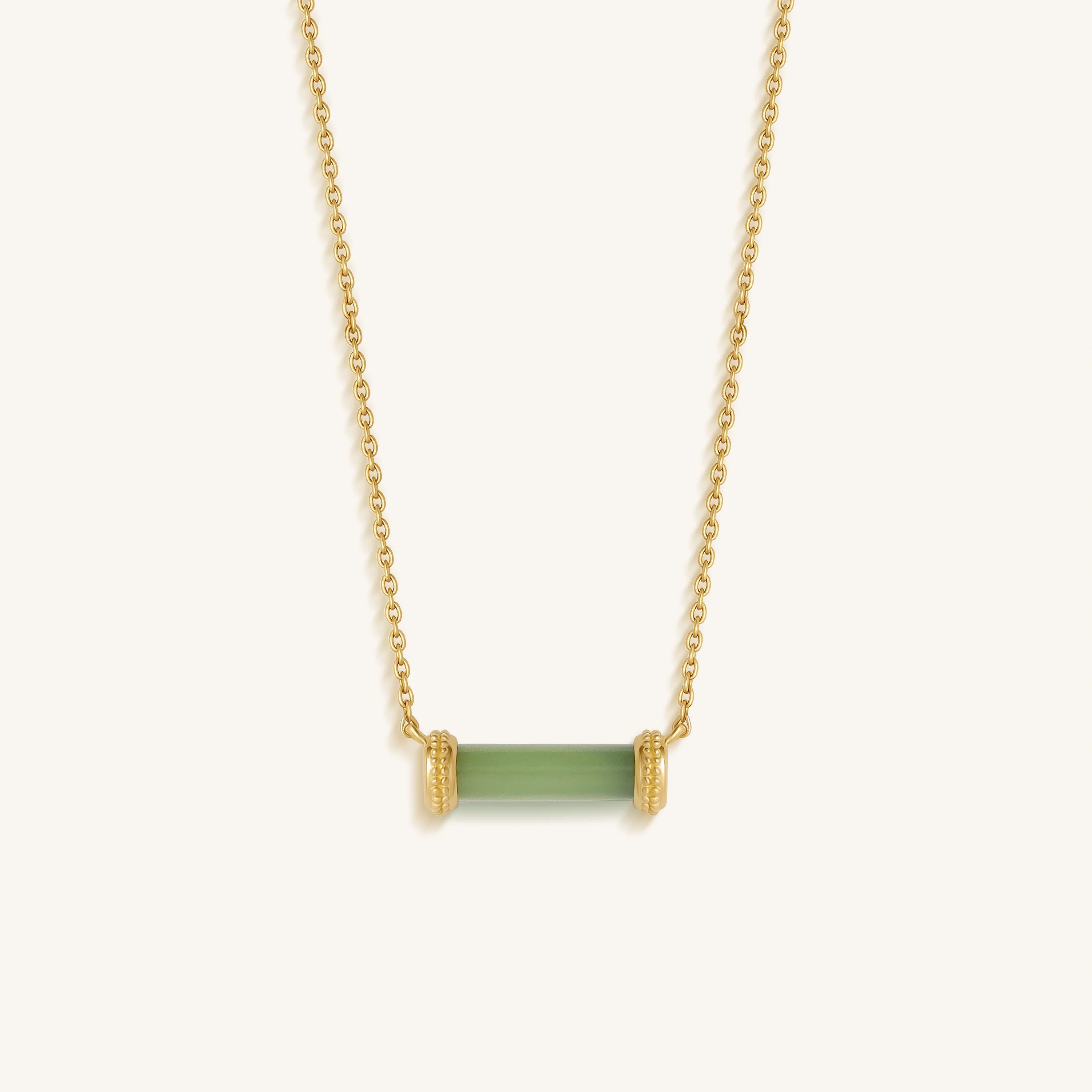 Harmonious Path Jade Inlay Gold Necklace