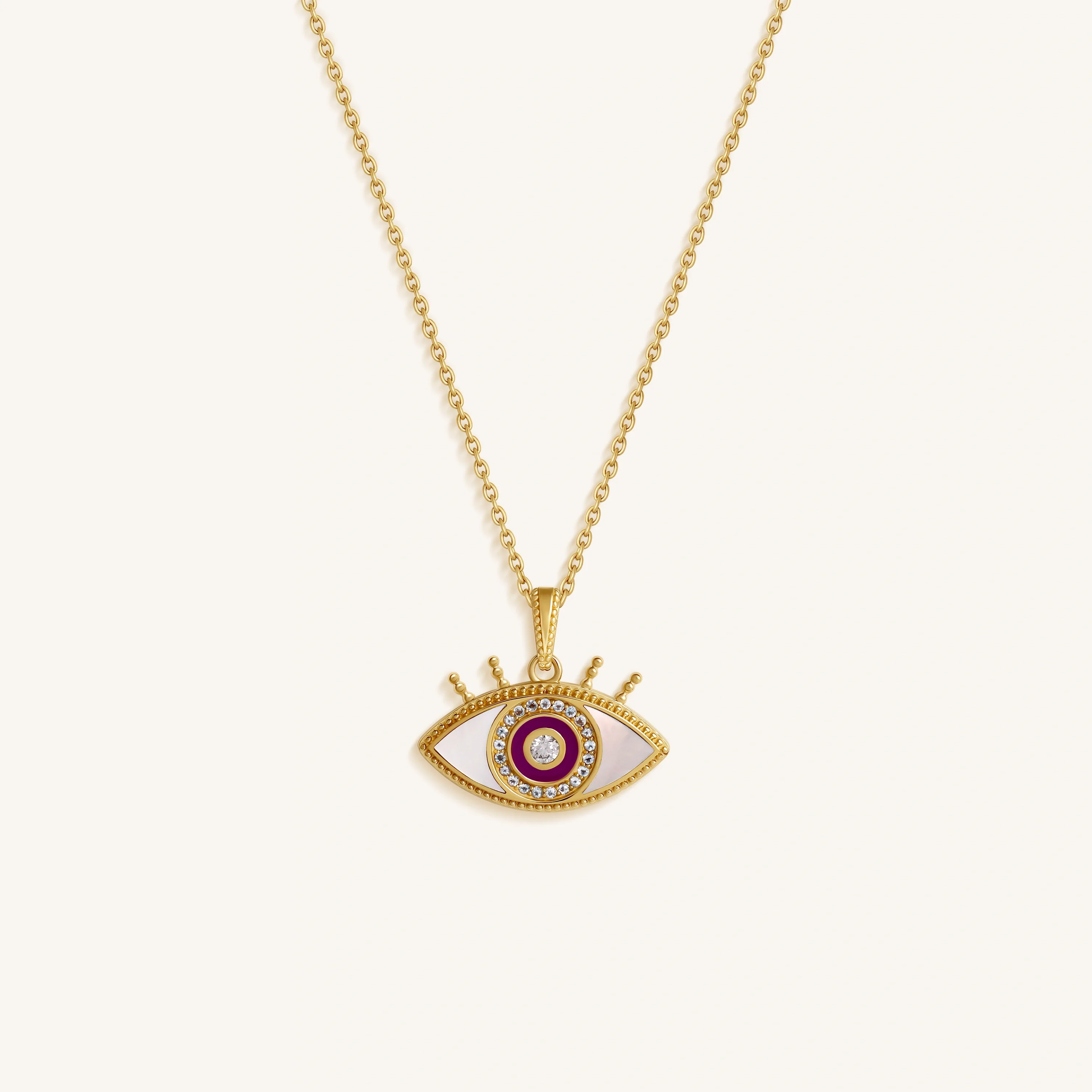 Radiant Gaze Evil Eye Aquamarine Necklace