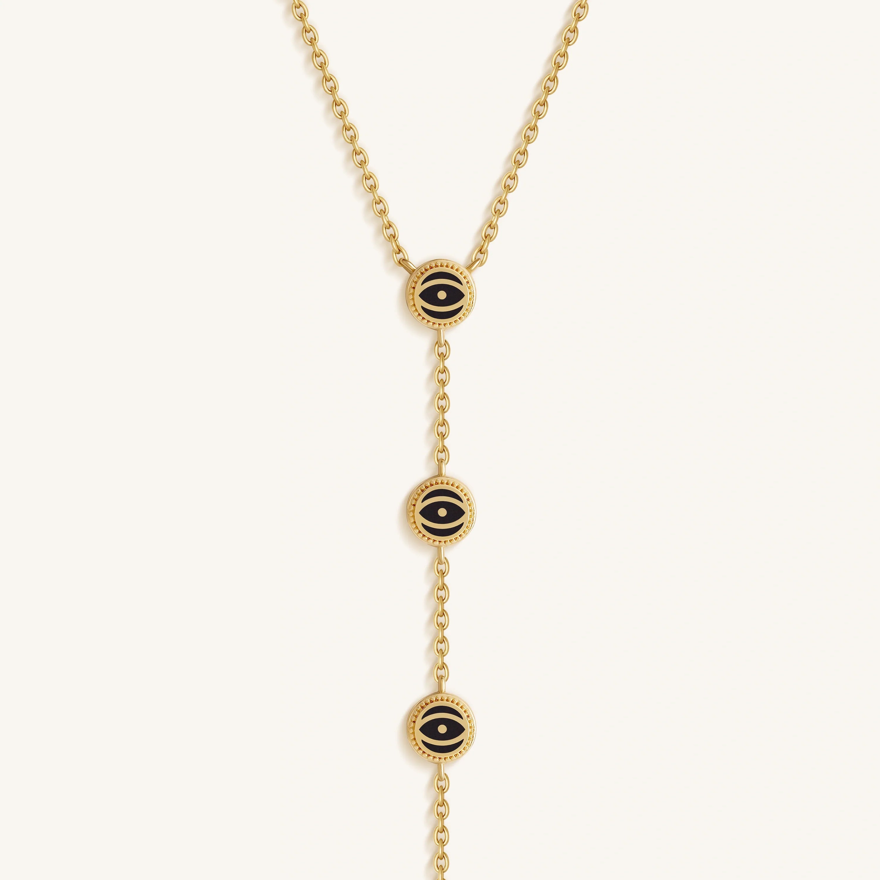 Whispering Gaze Evil Eye Onyx Necklace
