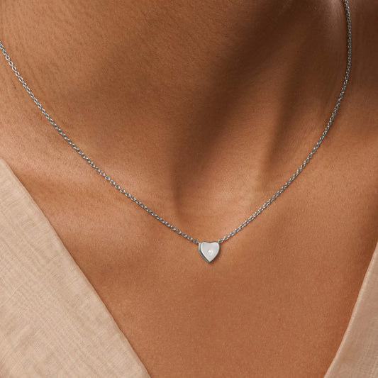 Dreamy Spirit Diamond Heart Silver Necklace