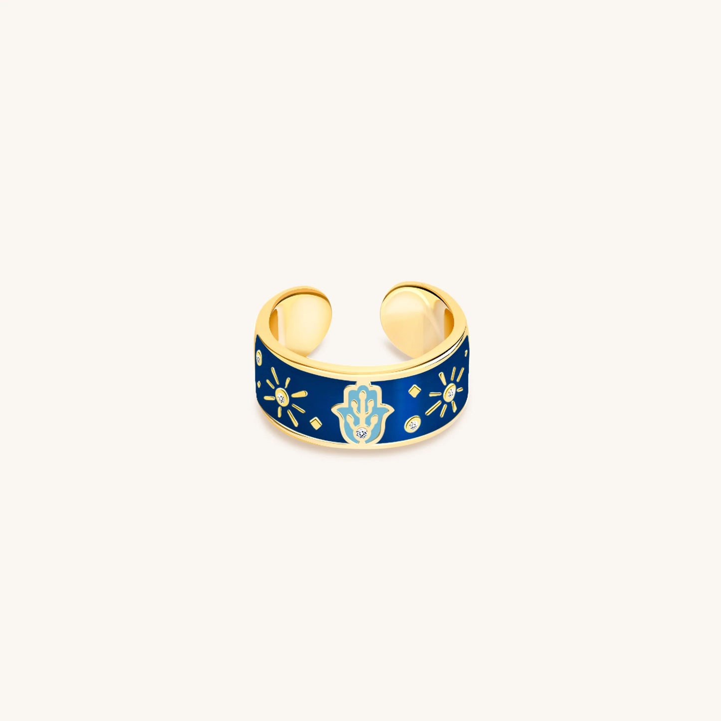 Utmost Protection - Diamond & Blue Topaz Ring