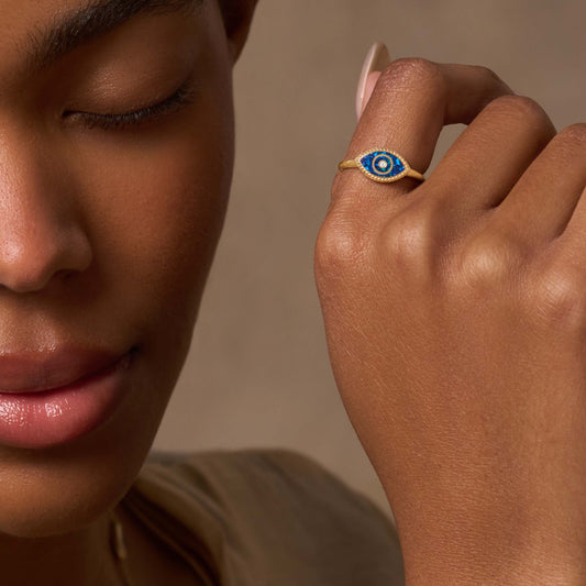 Prophetic Soul Blue Opal Evil Eye Ring