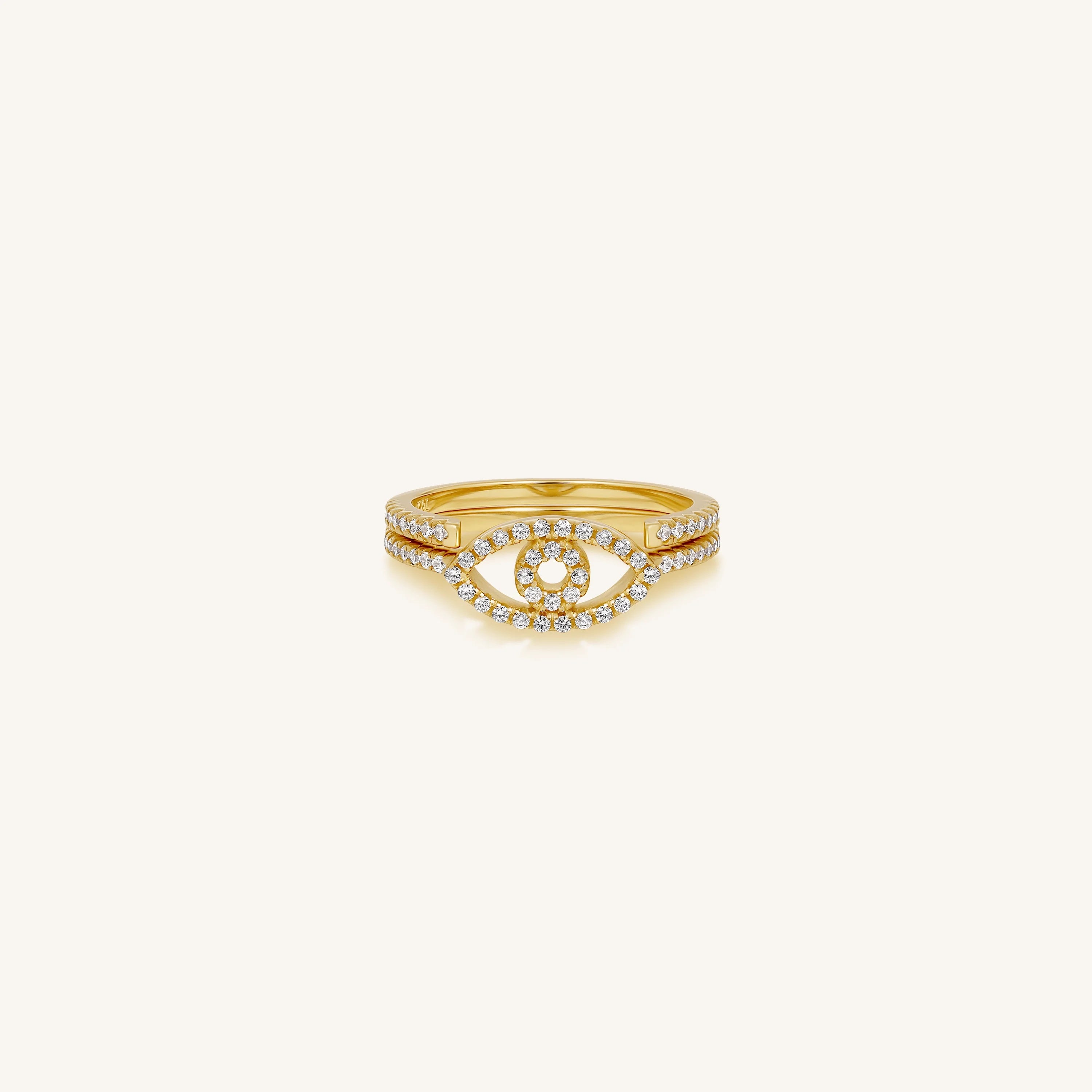 Still Vision Evil Eye Gold Stack Ring