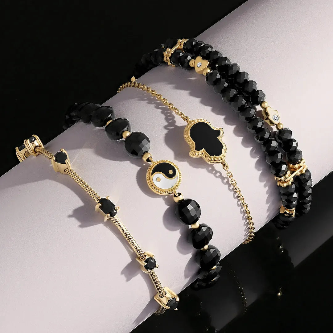 Equilibrium Essence Yin Yang Onyx & Mother of Pearl Bracelet
