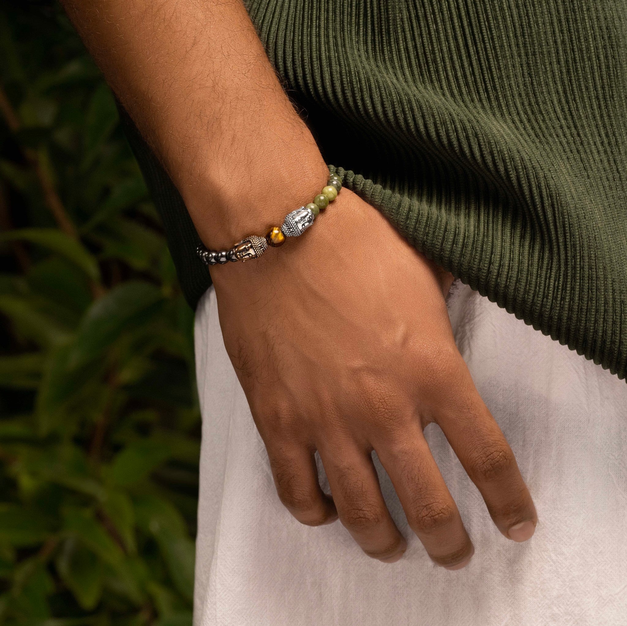 Serene Existence - Jade Hematite Buddha Bracelet