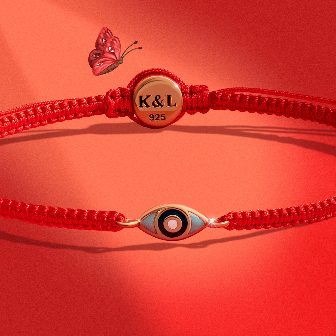 Spiritual Essence - Red String Evil Eye Charm Bracelet