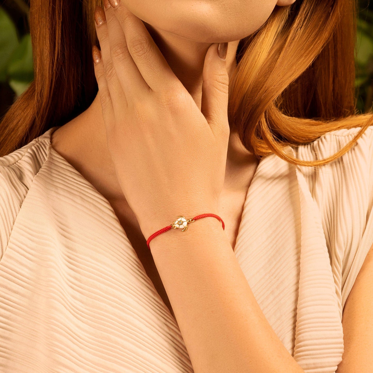 Patience Love - Red String Turtle Charm Bracelet