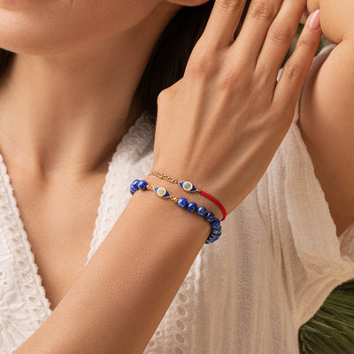 Wise Glance Lapis Evil Eye Charm Bracelet