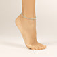 Blessed Trinity - Turquoise Stone Silver Anklet