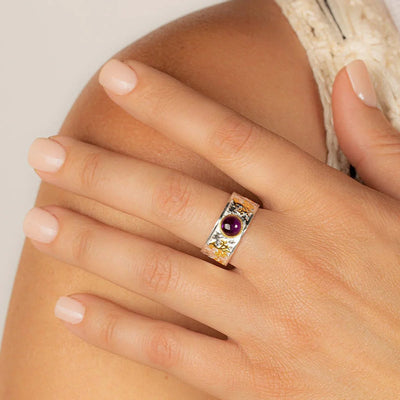Soothing Relaxation - Amethyst Tree of Life Ring