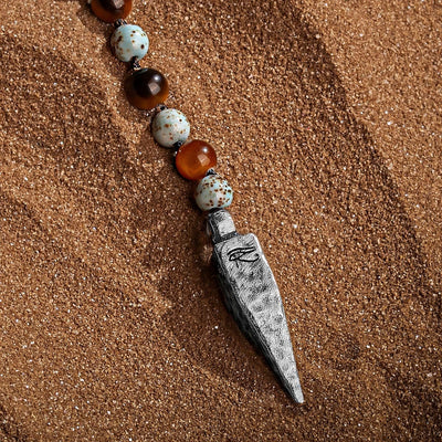 Sublime Tranquility - 4 Symbol Tiger's Eye Turquoise Necklace