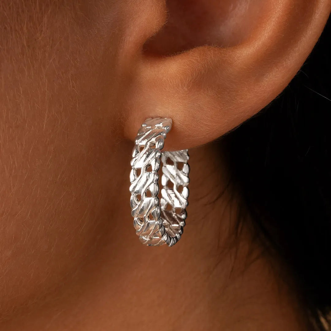 Infinite Energy Silver Hoop Earrings