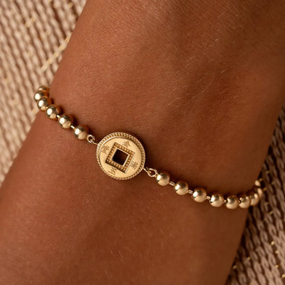 Radiant Fortune Gold Lucky Coin Bracelet