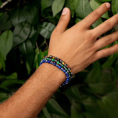 Confident Personality - Enamel Tiger's Eye Bracelet