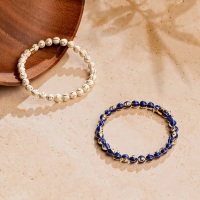 Heavenly Spirit - Navy Enamel Evil Eye Charm Bracelet
