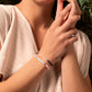 Spiritual Love - Rose Quartz Hematite Heart Charm Bracelet