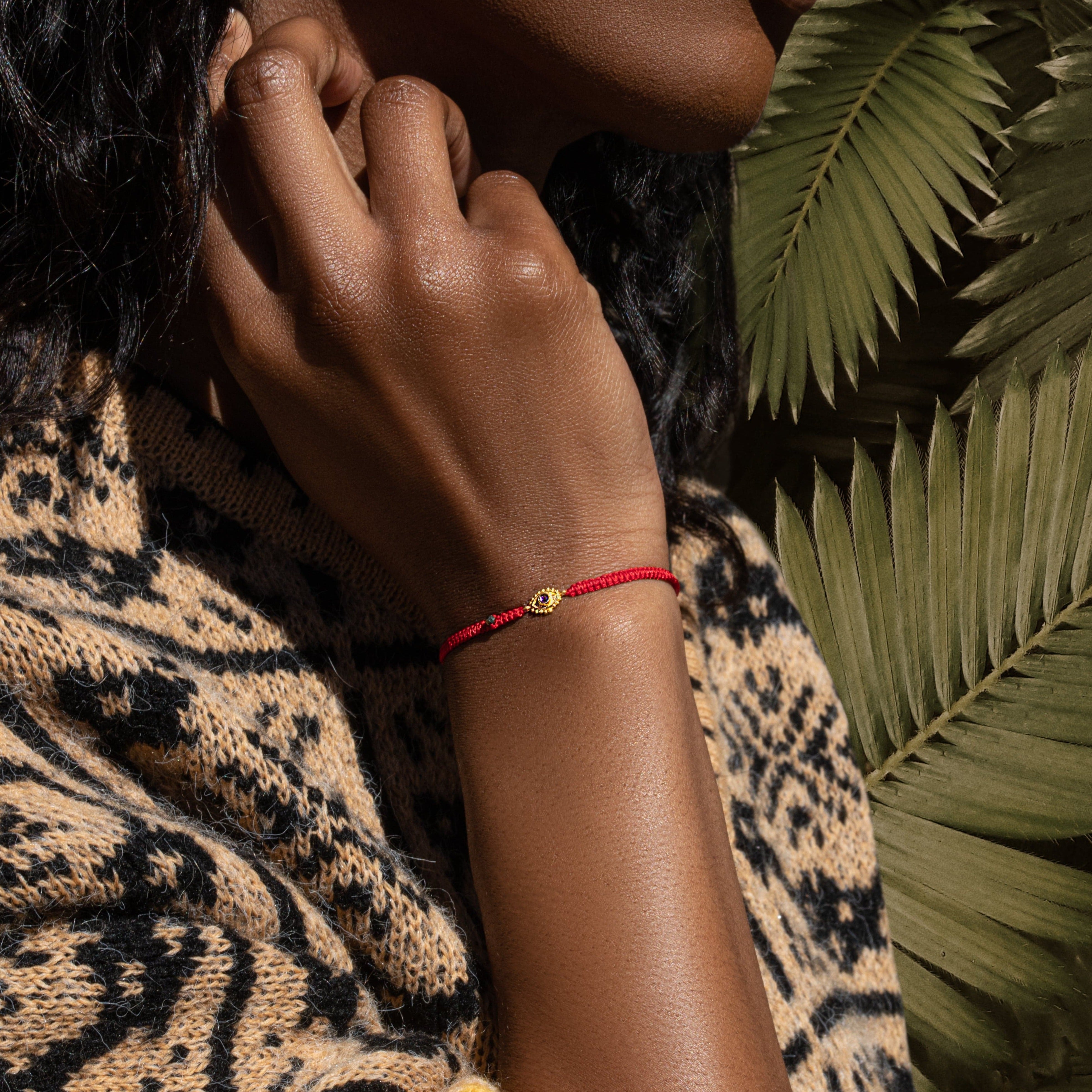 Ultimate Safeguard Red String Evil Eye Amethyst Bracelet
