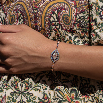 Spirit Warden - Hematite Evil Eye Charm Bracelet