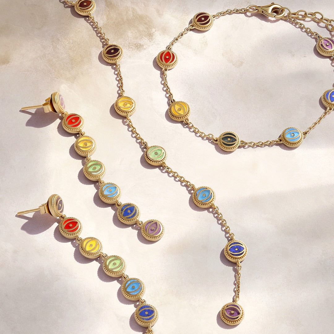 Celestial Chakra Evil Eye Multi-Stone Earrings
