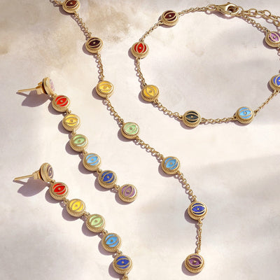 Eternal Harmony – Evil Eye Chakra Gemstone Bracelet