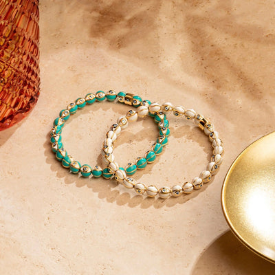 Pure Spirit - White Enamel Evil Eye Charm Bracelet