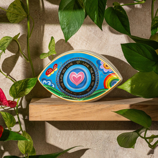 Radiant Bliss Ceramic Evil Eye Statue