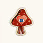 Hopeful Heart Red Evil Eye Heart Ceramic Mushroom Plate