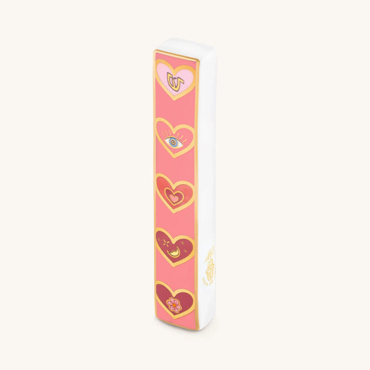Love Lives Here Ceramic Heart Mezuzah