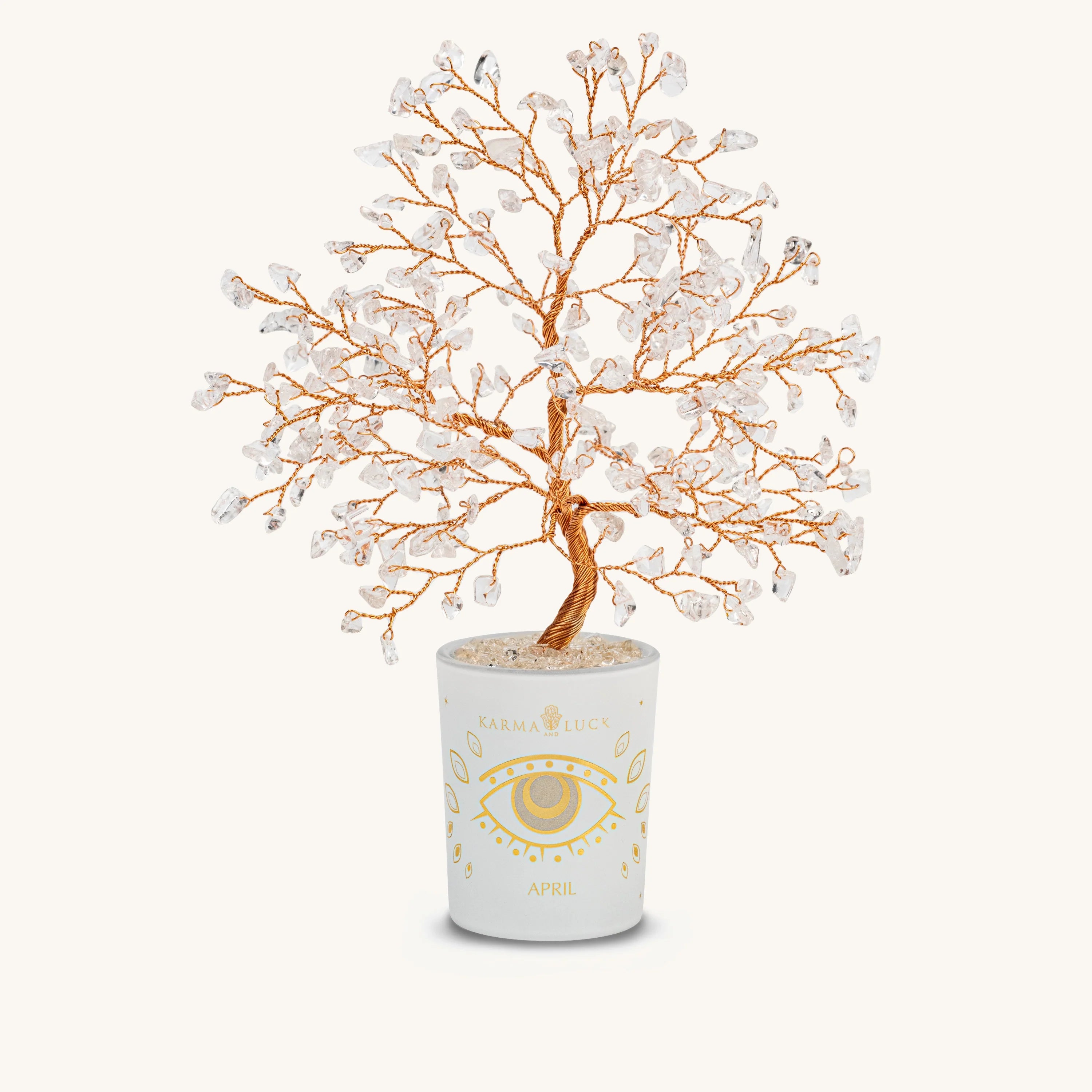 Amplified Dreams Crystal Quartz April Birthday Tree