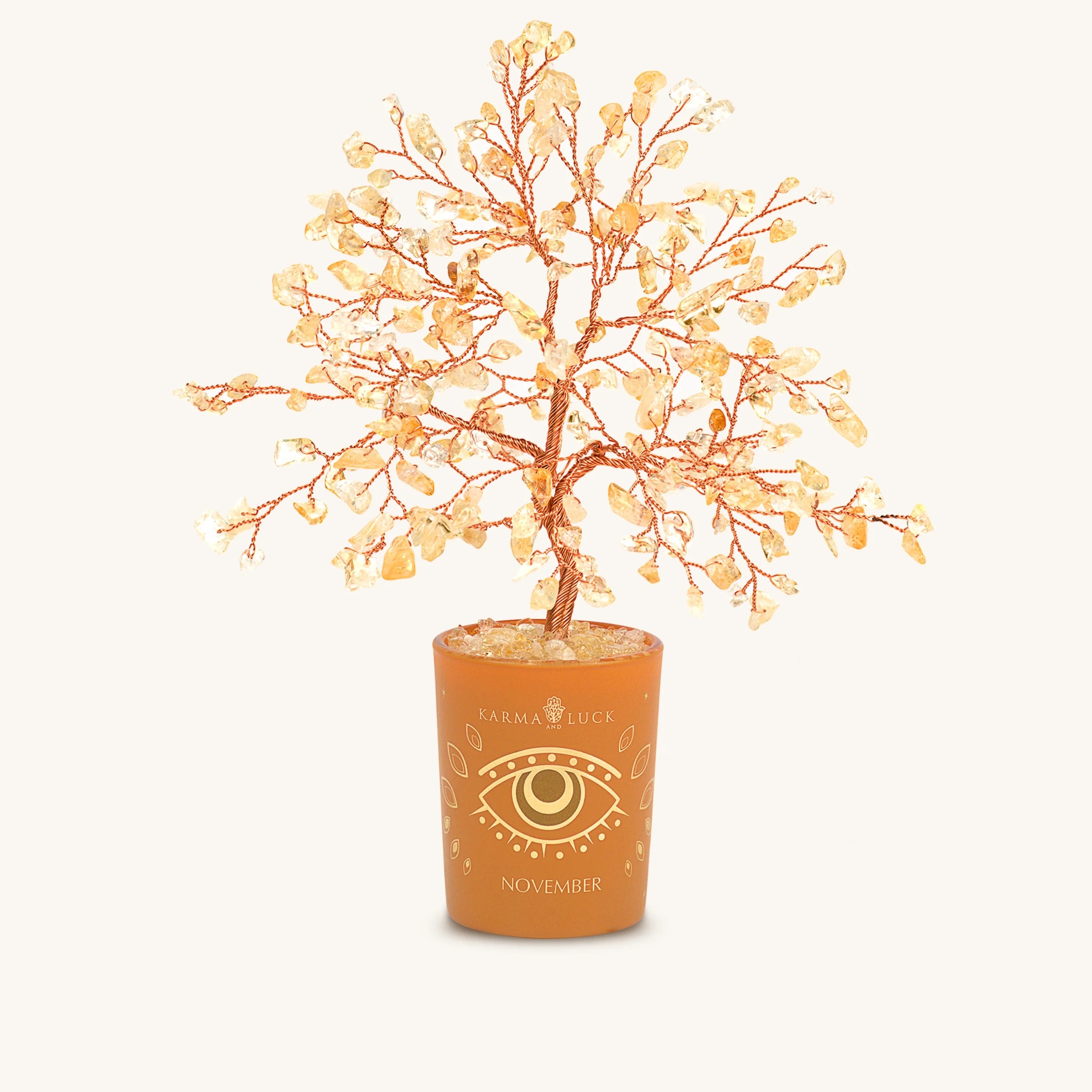 Illuminated Path Citrine November Birthday Tree