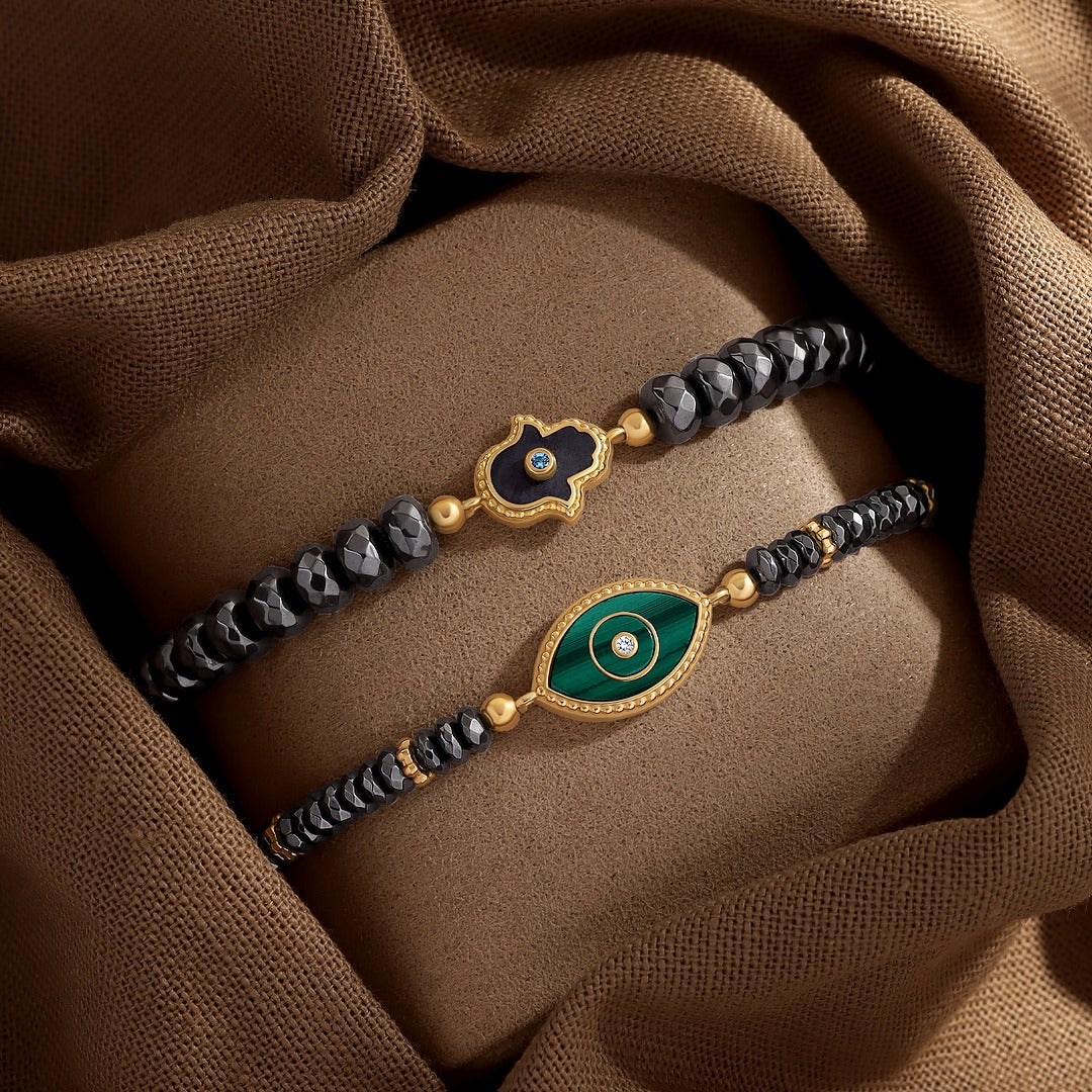 Protective Harmony – Hematite & Malachite Bracelet