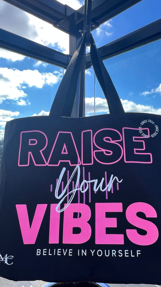 🖤 Black “Raise Your Vibes” Tote