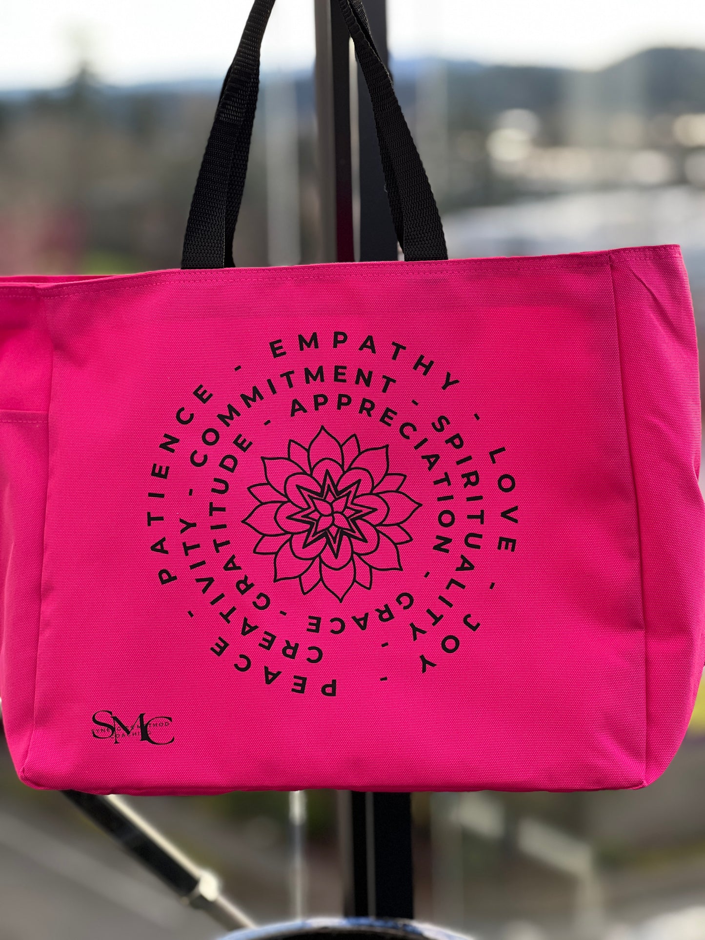 🌺 Tropical Pink Affirmation Mandala Tote