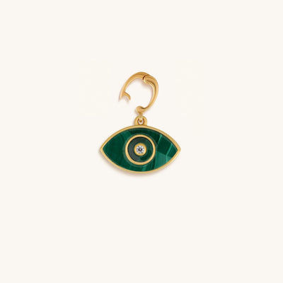 Zen Mindstate Malachite Evil Eye Engravable Charm