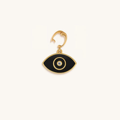 Spiritual Awareness Black Onyx Evil Eye Engravable Charm