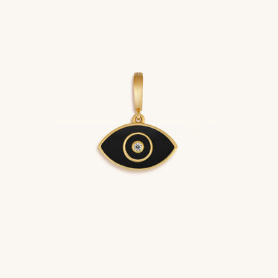 Spiritual Awareness Black Onyx Evil Eye Engravable Charm
