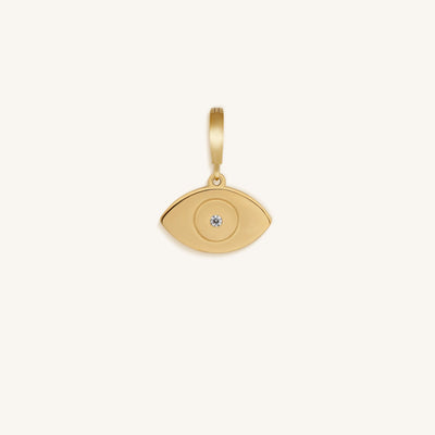 Prosperity Secured Gold Evil Eye Engravable Charm
