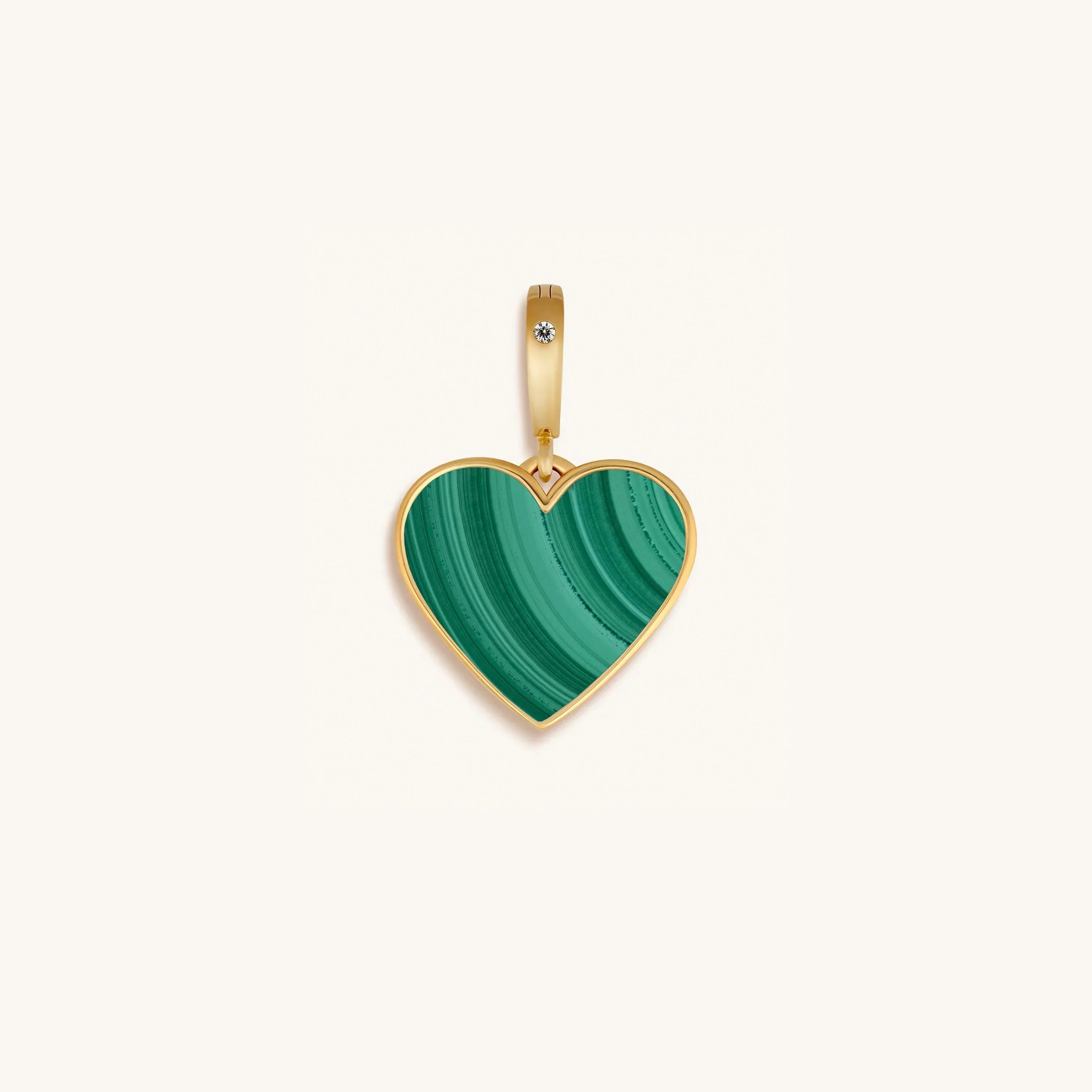 Enduring Inspiration Malachite Heart Engravable Charm