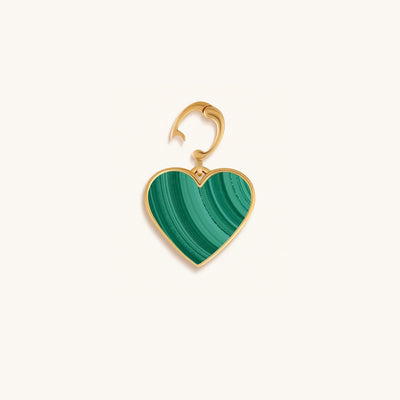 Enduring Inspiration Malachite Heart Engravable Charm