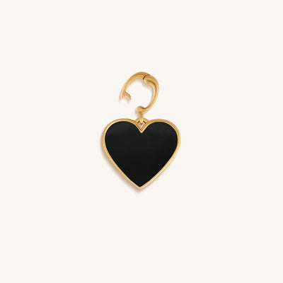 Peace and Stability Onyx Heart Engravable Charm