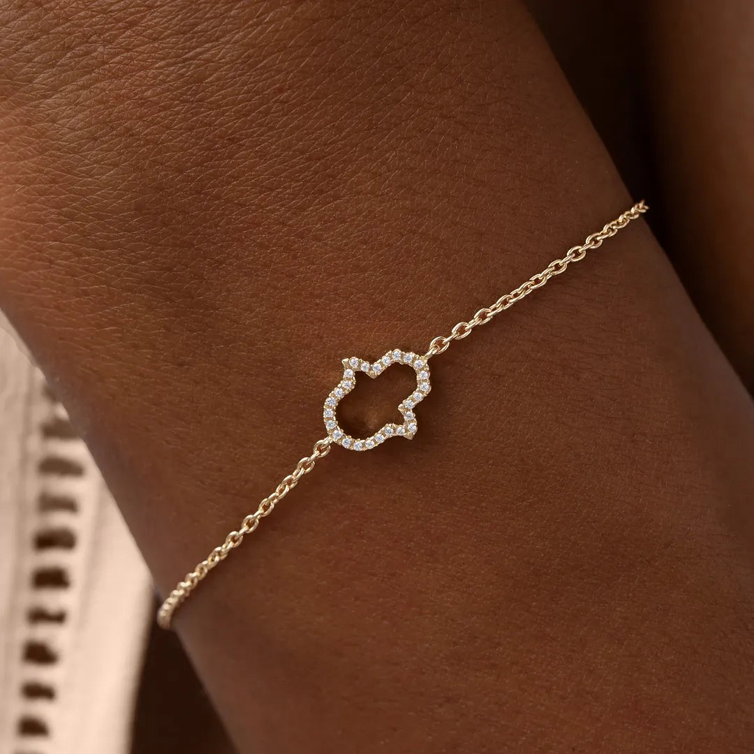 Golden Aura Hamsa Protection Gold Bracelet