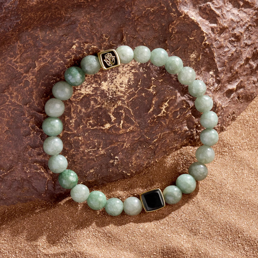 Abundant Support Jade Onyx Hamsa Bracelet