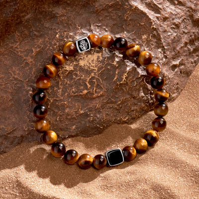 Confidence Secured Tiger’s Eye & Black Onyx Bracelet