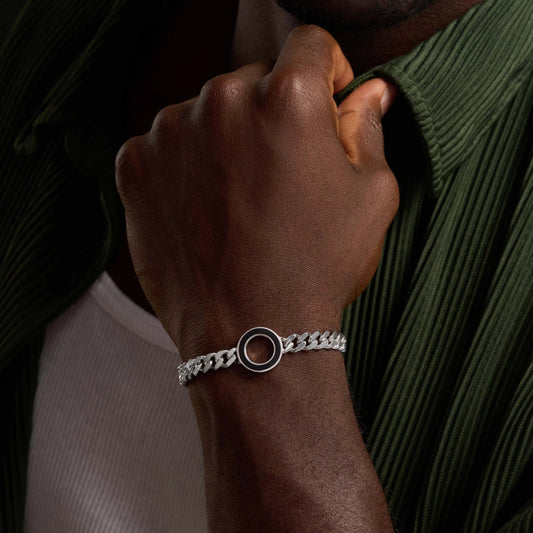 Supported Transformation Black Onyx Karma Circle Bracelet
